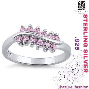 SS .925 Stamped Purple Crystal CZ Ring